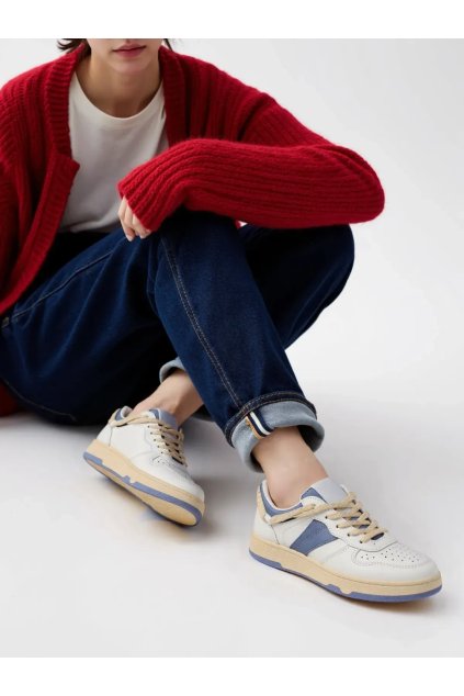 Dámske modré tenisky z eko kože na šnúrovanie kód 2H0-YD650-01 (Veľkosť 36)