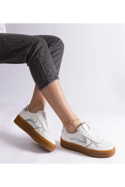 Dámske sivé tenisky kód GM 6486 SILVER 38 (Veľkosť 36)