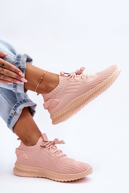 Ružové dámske tenisky na platforme s šnúrovaním, kód produktu C2002 ROSA (Veľkosť 36)