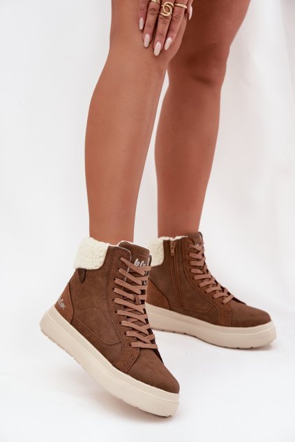 Dámské zimní boty s kožíškem Lee Cooper LCJ-25-01-3735 hnědé (Veľkosť 36)