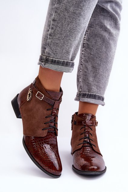 Dámské kožené kozačky Maciejka 5743A-02 Hnědá (Veľkosť 36)