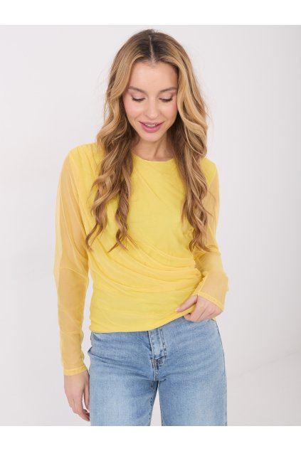 Dámska blúzka formálny štýl žltá IT-BZ-21915.58 (Farba Žltá, Veľkosť ONE SIZE)