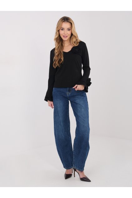 Dámska blúzka s dlhým rukávom čierna IT-BZ-22139.55 (Farba Čierna, Veľkosť ONE SIZE)