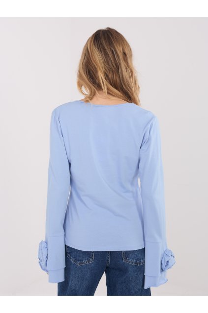 Dámska blúzka s dlhým rukávom svetlo-modrá IT-BZ-22139.55 (Farba Svetlo-modrá, Veľkosť ONE SIZE)