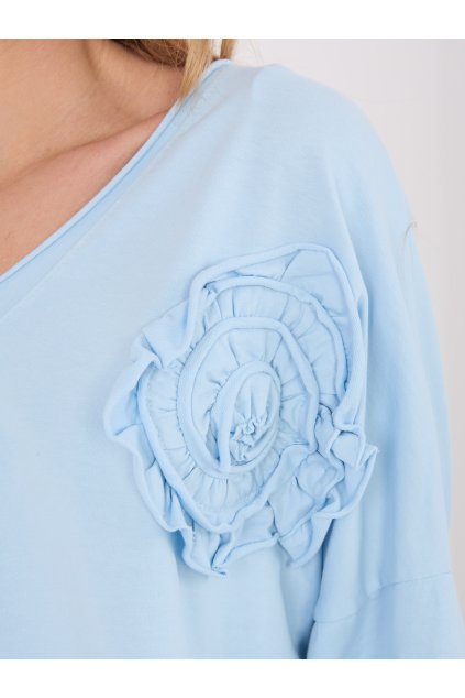Dámska blúzka over size svetlo-modrá IT-BZ-6694.69 (Farba Svetlo-modrá, Veľkosť ONE SIZE)