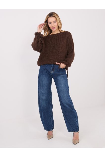 Dámsky sveter farba Hnedá kód MI-SW-1512.28 (Farba Hnedá, Veľkosť ONE SIZE)