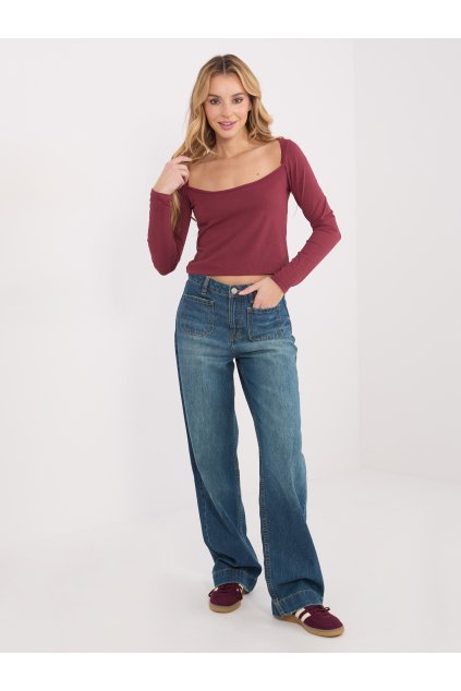 Dámska blúzka s dlhým rukávom bordová WT-BZ-A1159.93 (Farba Bordová, Veľkosť ONE SIZE)