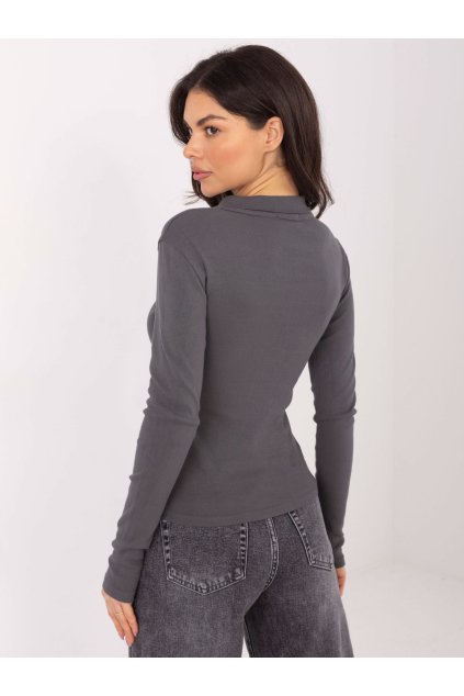 Dámska blúzka s dlhým rukávom grafitovo-sivá WT-BZ-A1163.15 (Farba Grafitovo-sivá, Veľkosť ONE SIZE)