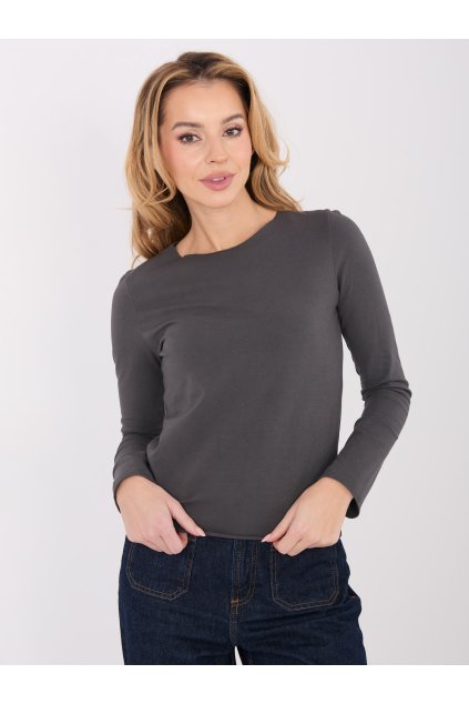 Dámska blúzka s dlhým rukávom grafitovo-sivá WT-BZ-A1172.27 (Farba Grafitovo-sivá, Veľkosť ONE SIZE)