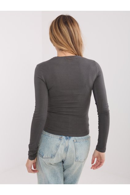 Dámska blúzka s dlhým rukávom grafitovo-sivá WT-BZ-A1173.51 (Farba Grafitovo-sivá, Veľkosť ONE SIZE)