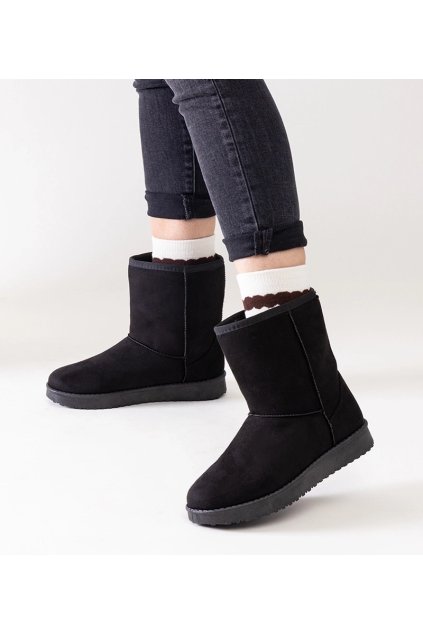 Čierne zateplené klasické snehule Libero AEF2521 BLACK 38 - GM (Veľkosť 37)