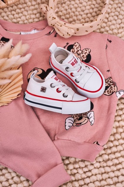 Detské klasické tenisky nízke big star hh374193 biele / HH374193 WHITE (Veľkosť 17)