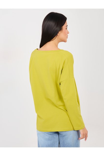 Dámska blúzka basic limetková-zelená RV-BZ-A1092.47 (Farba Limetková-zelená, Veľkosť S/M)