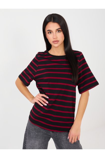 Dámske s podtlačou farba čierno-červená kód RV-TS-A1087.74 (Farba Čierno-červená, Veľkosť S/M)