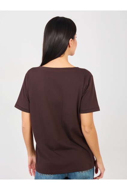 Dámske jednofarebné farba tmavo-hnedá kód RV-TS-A1094.45 (Farba Tmavo-hnedá, Veľkosť S/M)