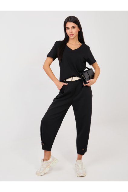 Dámske jednofarebné farba čierna kód RV-TS-A1095.33 (Farba Čierna, Veľkosť S/M)