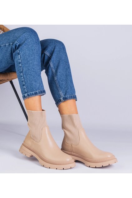 Dámske členkové topánky hnedé kód U8B-AX20727-3 - GM U8B-AX20727-3 KHAKI 38 - GM (Veľkosť 40)