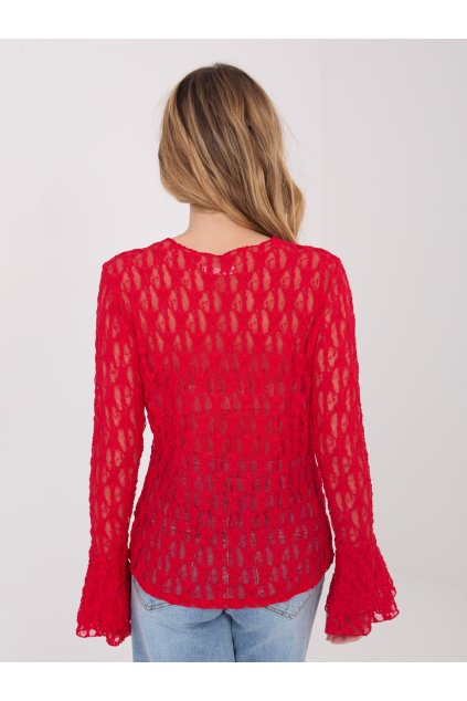 Dámska blúzka s čipkou červená IT-BZ-9970.97 (Farba Červená, Veľkosť ONE SIZE)