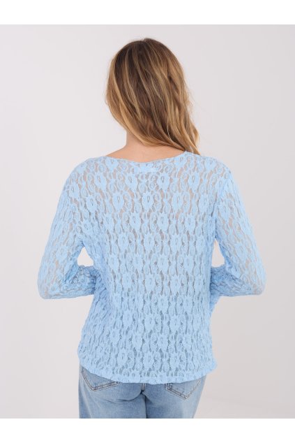 Dámska blúzka s čipkou svetlo-modrá IT-BZ-9970.97 (Farba Svetlo-modrá, Veľkosť ONE SIZE)
