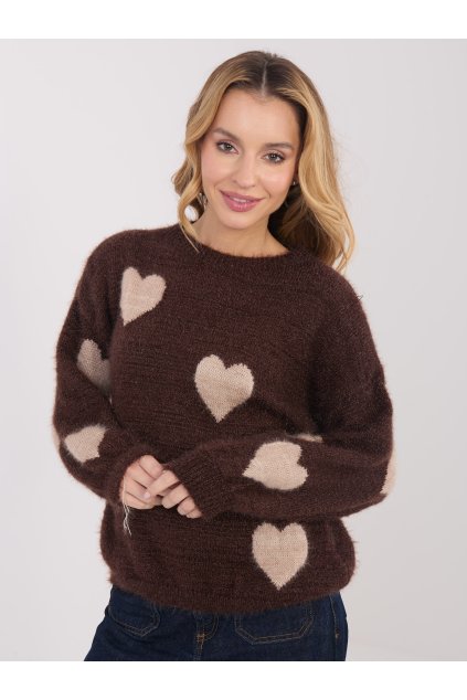 Dámsky sveter farba Hnedá kód MO-SW-1216.71 (Farba Hnedá, Veľkosť ONE SIZE)