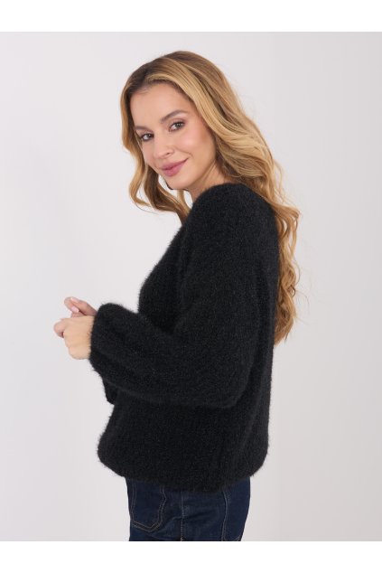 Dámsky sveter farba Čierna kód MO-SW-1612.72 (Farba Čierna, Veľkosť ONE SIZE)