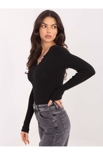 Dámska blúzka s dlhým rukávom čierna WT-BZ-A1338.04 (Farba Čierna, Veľkosť ONE SIZE)