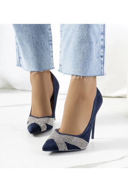 Dámske topánky lodičky modré kód B-84 - GM B-84 BLUE 38 - GM (Veľkosť 37)