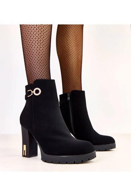 Dámske členkové topánky čierne kód E8603 - GM E8603 BLACK 38 - GM (Veľkosť 39)