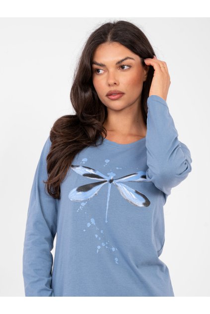 Dámske Pyžamo farba Sivo-modrá kód DU-PI-FP-008.30 (Farba Sivo-modrá, Veľkosť 2XL)