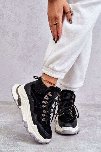 Dámská vysoká sportovní obuv GOE KK2N4098 Černe (Veľkosť 36)