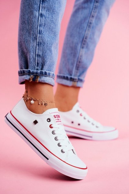 Dámske biele tenisky big star t274022 / T274022 WHITE (Veľkosť 36)