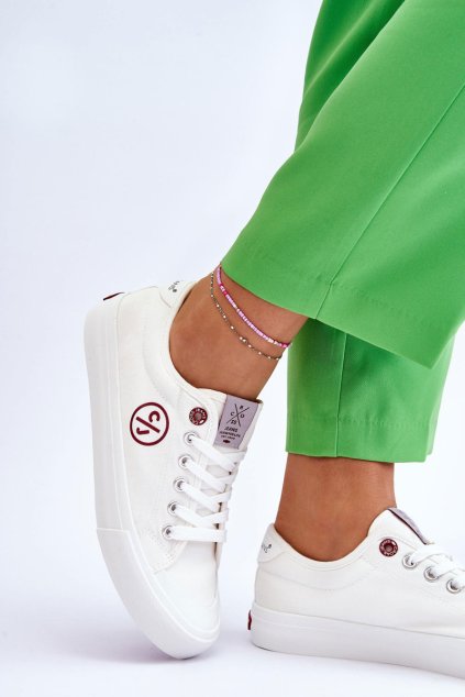 Dámské Cross Jeans Fabric Sneakers LL2R4043 Bílé (Veľkosť 36)