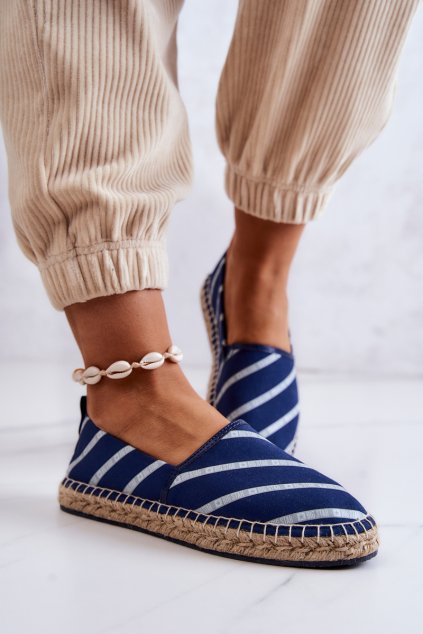 Dámské klasické espadrilky Big Star JJ274960 Námořnická modré (Veľkosť 38)