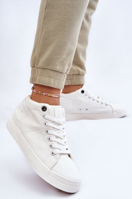 Dámske klasické vysoké tenisky big star ll274002 biele / LL274002 BIAŁY (Veľkosť 36)