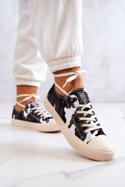 Dámské Materiál Sneakers Camo BIG STAR JJ274237 Bílo-šedé (Veľkosť 37)
