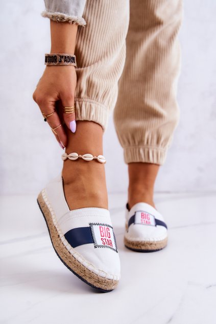Dámské slip-on espadrilky Big Star JJ274964 bílá a tmavě modré (Veľkosť 37)