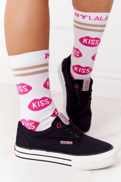 Dámske tenisky na platforme cross jeans ff2r4002c čierne / FF2R4002C BLACK (Veľkosť 36)