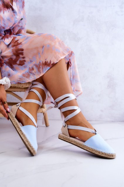 Dámské vázané espadrilky Big Star JJ274863 Modré (Veľkosť 38)