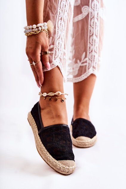 Klasické dámské espadrilky prolamované Černá Catris (Veľkosť 36)
