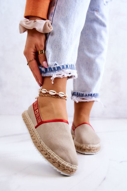 Nazouvací espadrilky Big Star JJ274879 béžové (Veľkosť 38)