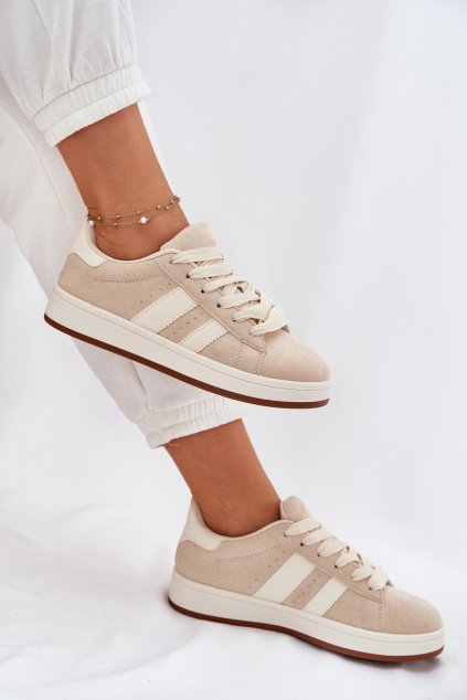 Dámské Tenisky Z z eko semišue Béžové Arlenina (Veľkosť 36)