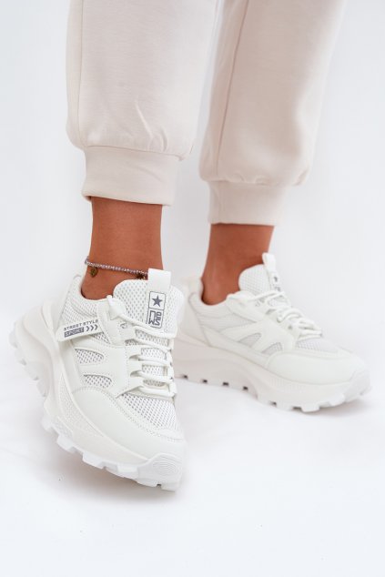 Dámské Sportovní Boty Sneakers Na Tlusté Podešvi Bílé Prononice (Veľkosť 36)
