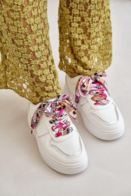 Dámské Tenisky Na Platformě S Dekorativním Šněrováním Bílé Mistra (Veľkosť 36)