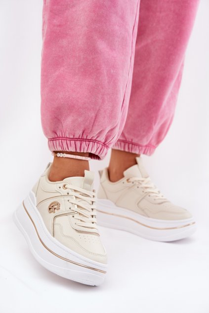 Dámské Sportovní Boty Na Platformě Béžové Caldeno (Veľkosť 36)