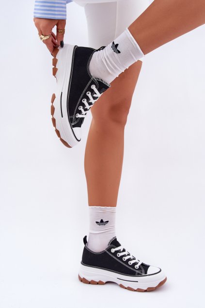 Nízké dámské tenisky na platformě černé Aradwin (Veľkosť 39)