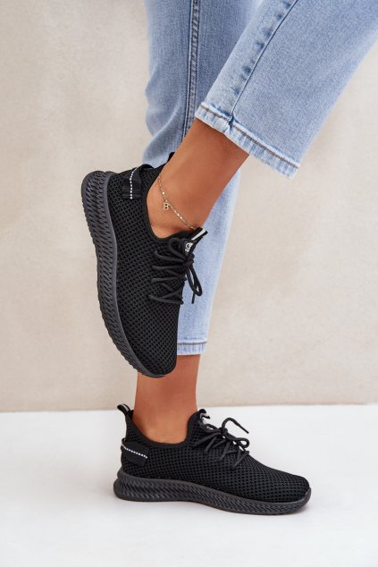 Síťované Nazouvací Sportovní Boty Dámské Černé Harice (Veľkosť 36)