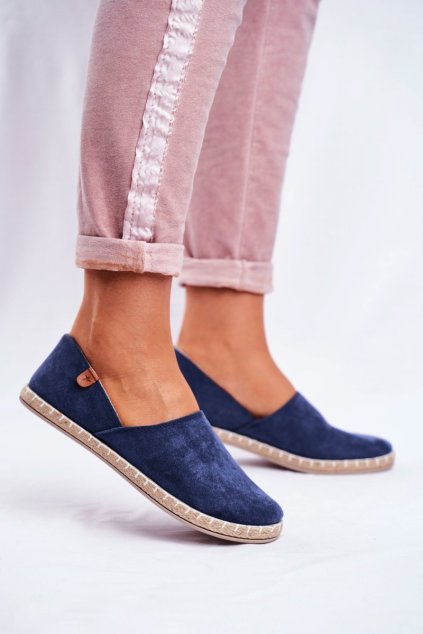 Dámské sametové espadrilky tmavě modré Vulcano (Veľkosť 36)