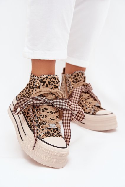 Dámské Tenisky S Mašlí A Zipem Na Platformě Panthera Mavara (Veľkosť 36)