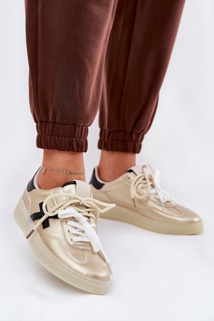 Nízké dámské sportovní boty zlaté Zelevelis (Veľkosť 36)