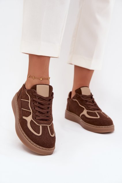 Nízké dámské tenisky hnědé Brenelle (Veľkosť 39)